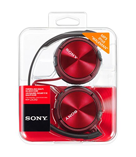 Sony MDR-ZX310APR - Auriculares de diadema cerrados  con micr  fono  control remoto integrado   rojo