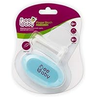 BeeBaby Silicone Baby Finger Brush with Carry Case (Blue)