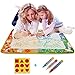 Produktbild BIHAI Wassergekritzel Magische Matten,Wasser Zeichnen Matte 100 x 70cm mit 3 Stiftes 1 Ziehformen Aqua Drawing Painting Mat für Kinder Mädchen Jungen Educational Gift