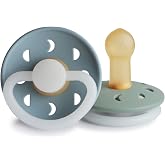 FRIGG Moon Phase Night Latex Pacifier 2-Pack | Natural Rubber Pacifier | Made in Denmark | BPA-Free | Symmetrical Cherry Nipp