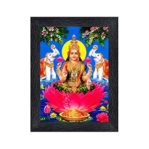 PnF Diwali Puja (laxmiji, Ganeshji,Saraswatiji) Religious Wood Photo Frames with Acrylic Sheet (Glass) for Worship/Pooja(photoframe,Multicolour,8x6inch) 22402