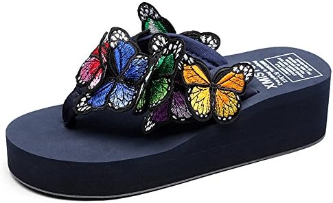 HAIZHEN House Slippers Female summer handmade slippers Butterfly cool slippers Anti-skid casual beach shoes (size, color optional) for Women and Men ( Color : #1 , Size : EU40/UK7/CN41 )