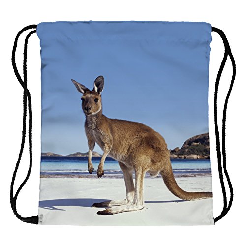 Fullprint pour homme Sac de cordon de serrage pour femme enfants PE Sac bandoulière Teenage Sac à dos d'école Sac à dos Sac à main à cordes de voyage Gym Multicolore Kangourou taille unique:haute 40 cm/longueur 33 cm