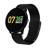 squarex Fitness Tracker Blutdruck Herzfrequenz Activity Tracker Bluetooth Wireless Smart Watch, Damen, Schwarz, AS Show
