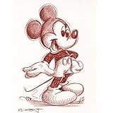 Original Rötelzeichnung auf Zeichenkarton: Mickey Mouse / 24x32 cm