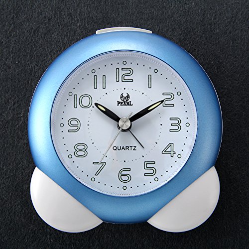 Lancardo Jungen Alarm Clock, Glockenwecker Analog Quarzwecker mit Luminous Ziffer, Lauter Alarm,kein Ticken geräuschlos Alarm Wecker,blau weiss - 2