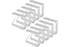 Amokee Tischdeckenklammer, 10er Edelstahl Tischtuch Klammer, Tischtuchklammer, Cuisine Tischtuchhalter Tischtuch Clips Tischdecke Clips für Restaurant,Partys,Picknicks Buffets - Silber