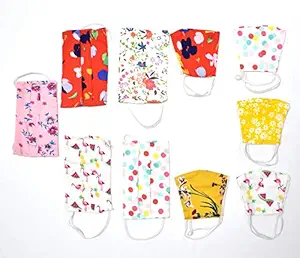 EPG Viscose Cotton Spunbond Face Mask for Kids (Multicolour) - Pair of 10