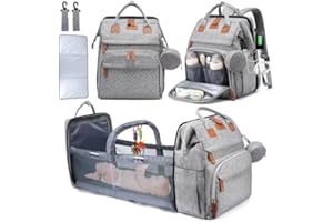 SwiftSprout Baby Changing Bag, Diaper Bag with Portable Nappy Backpack, Baby Bag for Mum with Changing Mat, Pacifier Holder and Stroller Straps Multifunctional Large Travel Black Bag