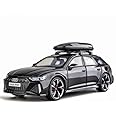 VARIYA ENTERPRISE Diecast Audi RS6 Avant Toy Car 1:24 Scale Model,Pull Back Vehicles Alloy Simulation Supercar with Lights and Sound Also for Car Dashboard,Kids,Adult (Black)