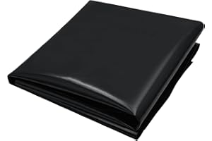 wowspeed Premium PVC Teichfolie 6M X 8M, Schwarz HDPE Teichfolien Schwerlast, Dichtungsfolie Teichmembran Schwimmteich Folie Gartenteich Teichplane für Fischteiche, Brunnen, Wassergarten, Wasserfall