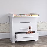 Wickeltisch Wickelkommode Aufsatz Wickelregal Kommode Babymöbel weiß - 4