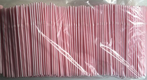 Strohhalm Trinkhalm 21cm / 5mm rot-weiß gestreift, knickbar, 1.000 Stück