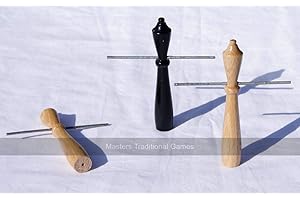 Masters Traditional Games Set Bar Billiards skittles (2 natural wood, 1 black)