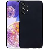 Aksesuarcim Samsung Galaxy A23 ile Uyumlu Kılıfı Silikon Pastel Renkli Mat Esnek İnce Kapak Prem Siyah