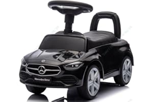 DREAMADE Porteur Bebe, Voiture à Pousser pour Enfant 12-36 Mois, sous Licence Mercedes-Benz, Bouton Musical, 65 x 28 x 38 CM, Charge Max. 25 KG (Noir)