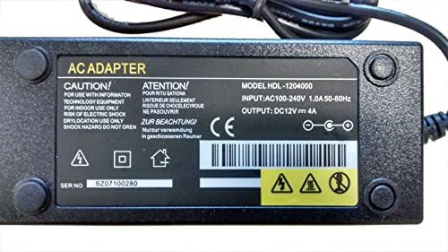 Premier AV Pack of 12V 4A AC / DC Adapter pack + 3pin UK plug + 4-way splitter for CCTV Security System, LED Strip etc