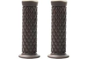 CGEAMDY 2 Stück Universal Motorrad Lenkergriffe Griffe, Anti-Rutsch Motorradgriffe Hochwertige Gummi Griffe, Motorrad Gummi Lenkergriff Für Roller Mopeds Quad(Kaffee)