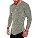 Produktbild VENMO Mode Herren Slim Fit O-Ausschnitt Langarm Top | Muskel T-Shirt Casual Tops Bluse | Tank Herren mit Brustasche | Muskelshirt ideal für Sport Gym Fitness Herren T-Shirt mit Extra Stretch Dehnbar Einfarbiges Basic Shirt (Green, L(Asian L=EU M))