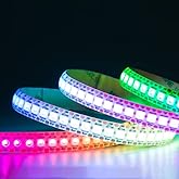 Jun-Saxifragelec LED Streifen Lights 1m 144 LEDs, WS2812B 5V Individuell Adressierbarer Flexibler Schwarzer PCB IP65 Wasserdi