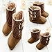 Etosell 0-18M Newborn Toddler Infant Girl Fleece Snow Boots Soft Sole Crib Shoes (M/6-12 Months, Brown)