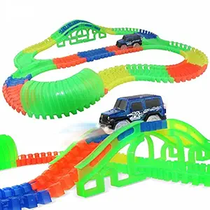 Leoie Race Tracks Baby Fluorescent Assembly Racing Track Car Accessories Puzzle Building Blocks Toys as Gifts Fluorescent Arch 1