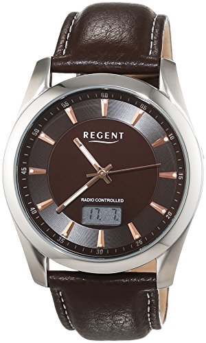 Regent Herren-Armbanduhr XL Analog - Digital Quarz Leder 11030102 Regent Herren-Armbanduhr XL Analog - Digital Quarz Leder 11030102