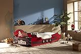 Demeyere 249501 Piraten Bett, Crazy Shark, MDF, 90 x 190 / 200 cm, rot - 2