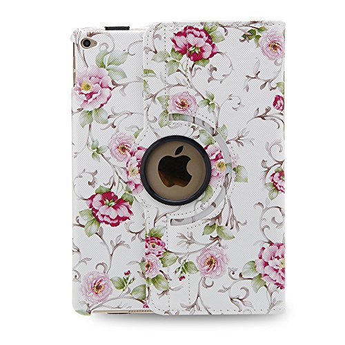 360 Grad drehbar PU Leder Schwarz Tasche Smart Cover Folio iPad Case Hülle Tasche Schutzhülle Etui für Apple iPad 4(Okt. 2012 Generation), iPad 3(März 2012 Generation), iPad 2(2011 Generation).