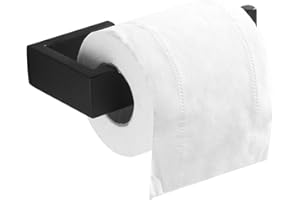 Flybath Porte-Papier Toilette Support-Papier Cuisine sans Couvercle SUS 304 Acier Inoxydable Fini Noir Mat pour Cuisine Toilette et Salle de Bain Porte-Rouleau Mural