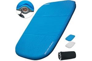 KingCamp Samopompująca mata kempingowa, podwójna, 7,5 cm, piankowa mata do spania, całoroczna, nadmuchiwany materac kempingowy, nadmuchiwana mata do łóżka, samopompująca, rozmiar queen size, podwójna,