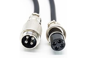 Elecbee GX16 4 Pin Aviation Cable Assemblies Air Male Female Connector Plug Cable, 16 mm Metal Thread Circular Aviation Connector Adapter Male to Female,Aviation Coaxial Straight Extension Cable 1M