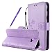 Produktbild Samsung Galaxy A7 2017 Hülle, Fraelc® Galaxy A7 (2017) Schutzhülle Flip Case mit Kartenfach und Standfunktion Schmetterling Muster Ledertasche für Samsung Galaxy A7 (2017) SM-A720F/DS (5,7 Zoll), Lilac