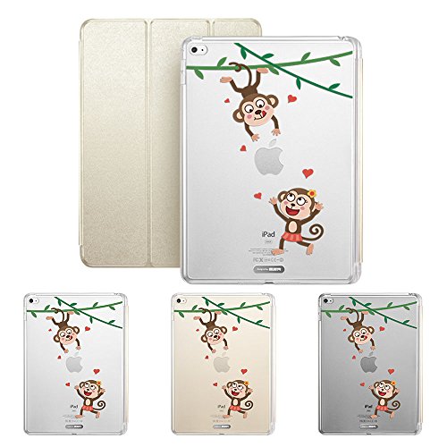 iPad Mini 4 Hülle, ESR® Auto aufwachen/Schlaf Funktion Ledertasche mit Durchschaubar Rückseite Abdeckung mit Muster Schutzhülle für iPad Mini 4 (Affe) - 2