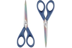 LIVINGO Schere, 17,8 cm, Mehrzweck-Schere, Titan, für Links- und Rechtshänder, geschmiedeter Edelstahl, scharfe Klinge, für Zuhause, Büro, Schule, Studenten, Nähen, Stoff, Bastelbedarf