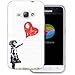Produktbild dessana Streetart transparente Silikon TPU Schutzhülle 0,7mm dünne Handy Tasche Soft Case für Samsung Galaxy J1 (2016) Mädchen mit Ballon