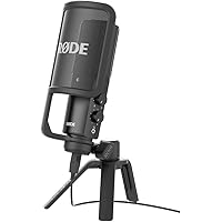RØDE NT-USB vielseitiges USB-Kondensatormikrofon mit Studioqualität, Popfilter und Stativ für Streaming, Gaming, Podcasting,