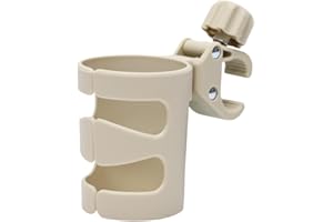 KASLAIDER Portabicchieri Universale per Passeggino e Bicicletta, Supporto Regolabile e Rotante 360 Gradi per Biberon e Borraccia, Compatibile con Sedie a Rotelle, Scooter, Adattabile, Durevole (Cachi)