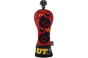 Craftsman Golf Bomb Red & Black Driver Fairway Wood Hybrid PU Leather Vintage Golf Clubs Head Covers