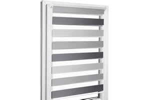 ‎HOME-VISION Home-Vision® DuoRollo Klemmfix, Doppelrollo ohne Bohren mit Klämmträgern, DuoRollos für Fenster und Türen (Hellgrau-Grau-Graphit, B95cm x H130cm)