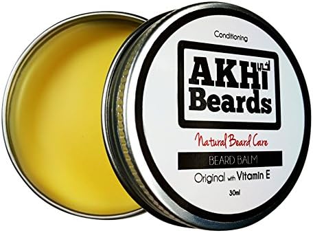 Akhi Beards | Original Beard Balm with Vitamin E - Conditions, Shines &amp; Moisturises. (30ml) 100% Natural Free from ALCOHOL, ANIMAL and ARTIFICIAL ingredients. (Woody / Coconut)