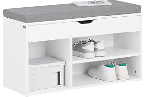 SoBuy Panca scarpiera legno Portascarpe salvaspazio Scarpiera Ingresso Cassapanca Contenitore da Interno con Seduta L80*P30*A48cm Bianco FSR45-HG