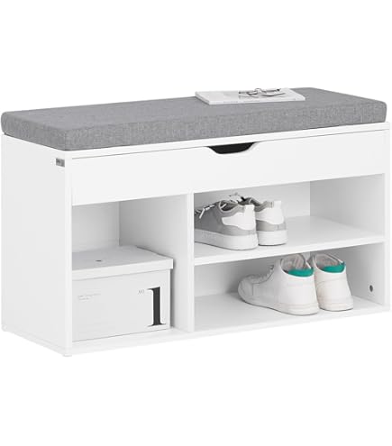 SoBuy Schoenenkast, Schoenenopberger, Entreekast, Schoenenopbergkast, Schoenenladekast Met 2 Kleppen En 1 Lade Voor Gang L60xd30xh90 Cm Wit Fsr180 W