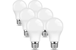 LEDYA Ampoule LED E27 Blanc-Chaud,9W Equivalent 60W,3000K,806LM,Ampoule Standar A60 avec Culot à Vis,Non Dimmable,Pas de Scintillement,220v-240v,pour Maison Restaurant Café Bar,Lot de 6, (19017)