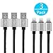 Produktbild iPhone-Ladekabel, 1-Meter-Lightning-Datenkabel, mit Nylon-Hülle, Apple-Ladekabel für iPhone 7/7 Plus/6s/6s Plus/6/6 Plus/5/5s/5 C/SE, iPad Pro/Air, Air 1/2, iPad mini 2/3/4, schwarz, 3 Stück, je 1 m