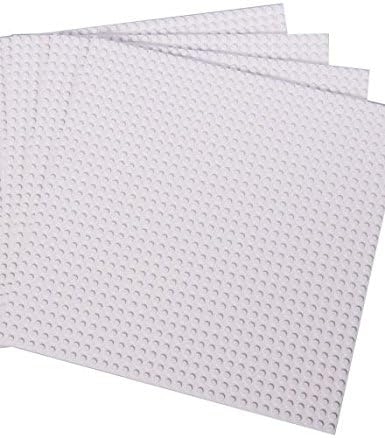4 Limited Edition, White Brick Building Baseplates By The Wacky Warehouse - Large 10" x 10"
