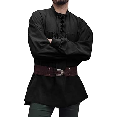 Chemise Halloween Homme Style Victorien - Imprimé Sang - Manches Longues - Taille Ajustée - Cosplay Déguisement