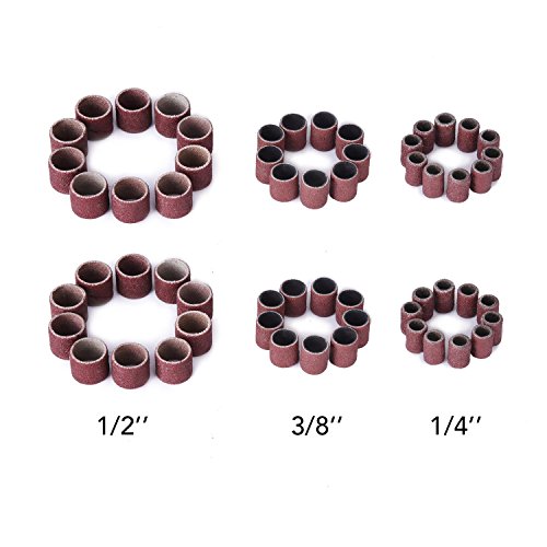 TILY 66 Stück Drum Sanders Set 60-teilig Schleifen Bands und 6 Stück Drum spannfuttern - 4