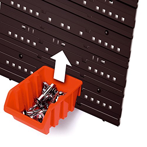 2x Wandregal-Set mit je 30 Sichtboxen und 2 Wandplatten zur Wandbefestigung / Stapelboxen auch stapelbar - 4
