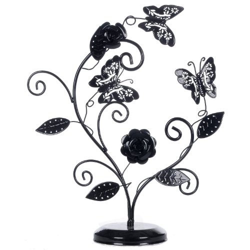 Preisvergleich Produktbild HQdeal Schmuckbaum Schmuckständer, Halskette Halter Ohrringhalter Ständer Schwarz